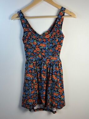 Forever 21 Vintage Women’s Floral Mini Dress Boho Festival Sleeveless Size Small